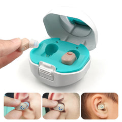 Rechargeable Lightweight Digital Hearing Aids with Charging Case - Invisible Hearing Amplifier for Elderly