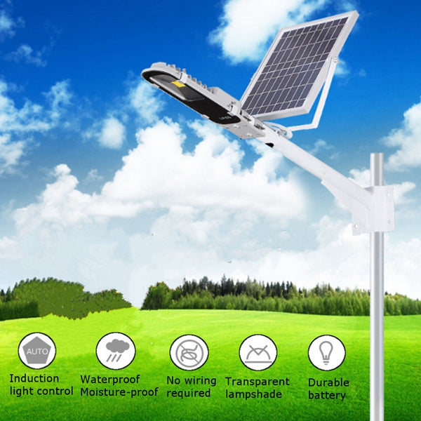 12W Solar Powered LED COB Sensor Street Light, Waterproof for Outdoor Garden, Light-Controlled