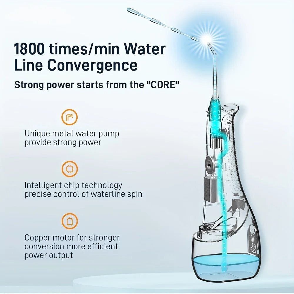 300ml Water Flosser,IPX7 Waterproof Dental Irrigator - 4 Modes, DIY Memory & 2000mAh USB-C