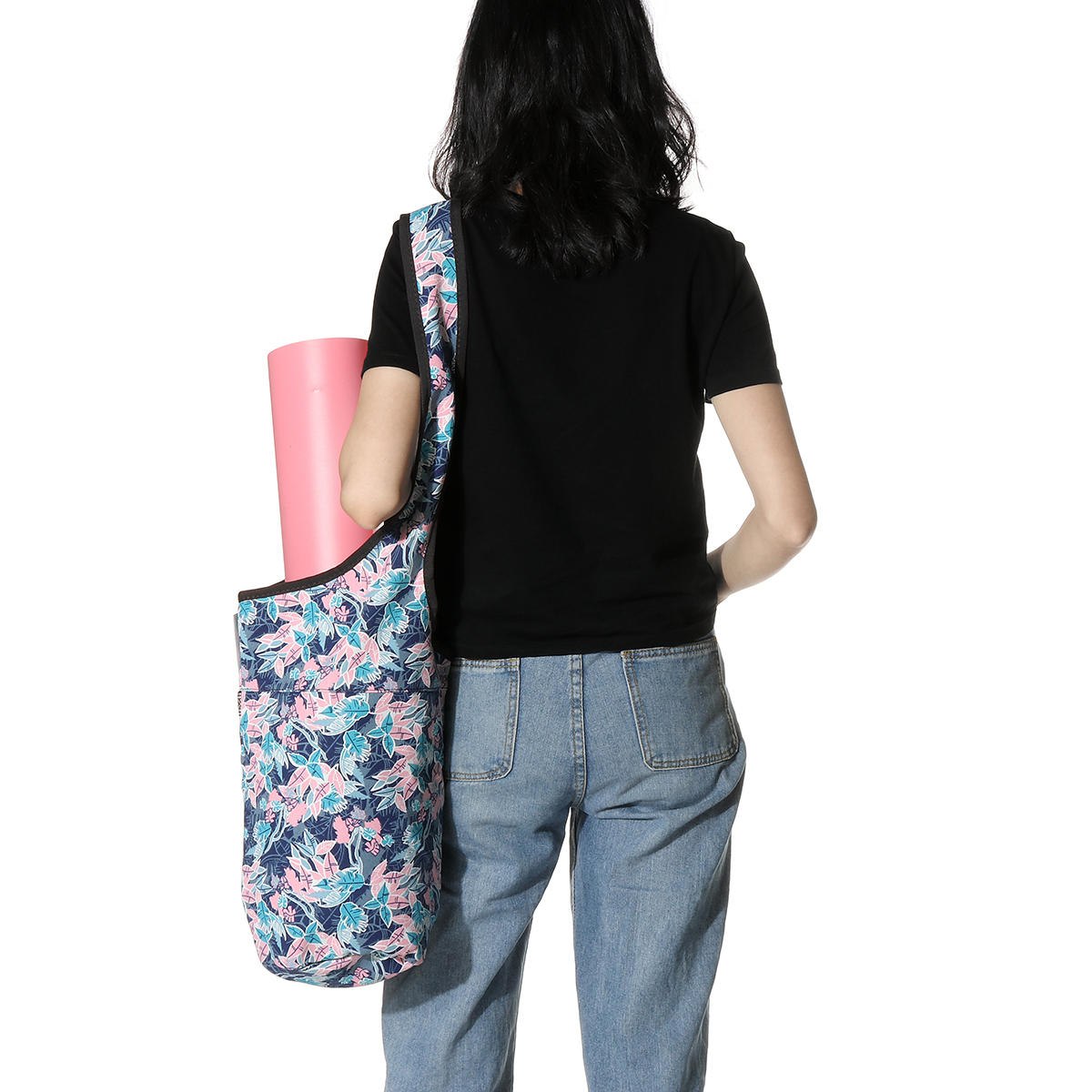 Large Capacity Fashion Printed Canvas Yoga Bag - Fits Most Yoga Mats