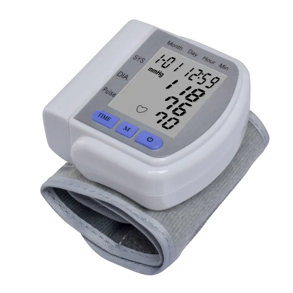 Digital Wrist Blood Pressure Monitor with Heart Rate Pulse Meter, Smart Sphygmomanometer Tensiometer