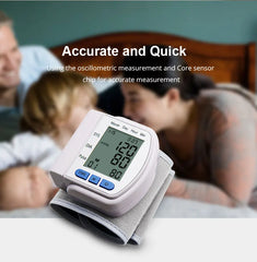 Digital Wrist Blood Pressure Monitor with Heart Rate Pulse Meter, Smart Sphygmomanometer Tensiometer