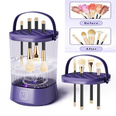 3-in-1 Electric Makeup Brush Cleaner & UV Sterilizer, USB-C Charging, Auto Brush Washer