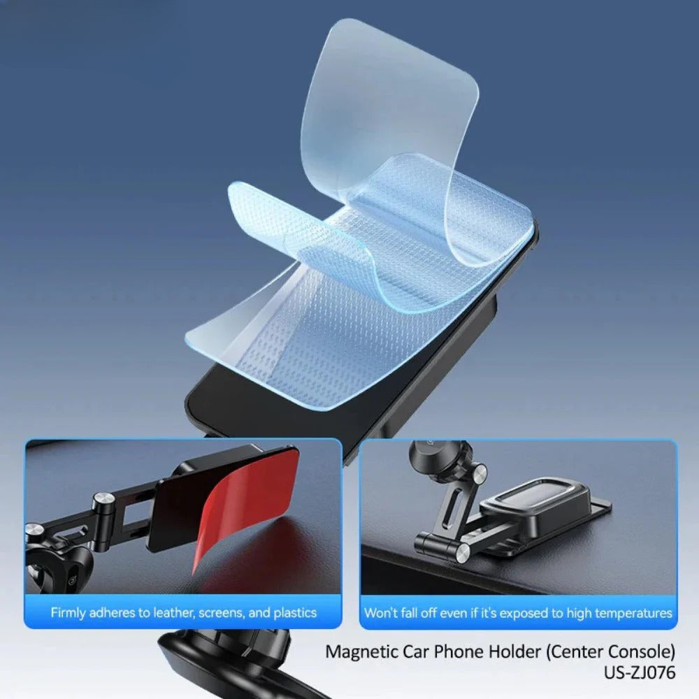 Foldable Magnetic Car Phone Holder Stand for iPhone 15 Pro Max, Huawei Mate60, Samsung S23