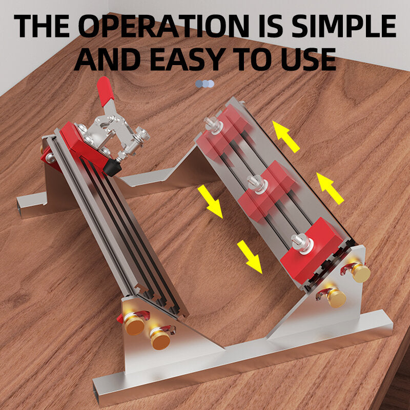 Adjustable Aluminum Spline Jig for Table Saw & Router, 1/2"-16" Size, Includes 4 Flip Stops