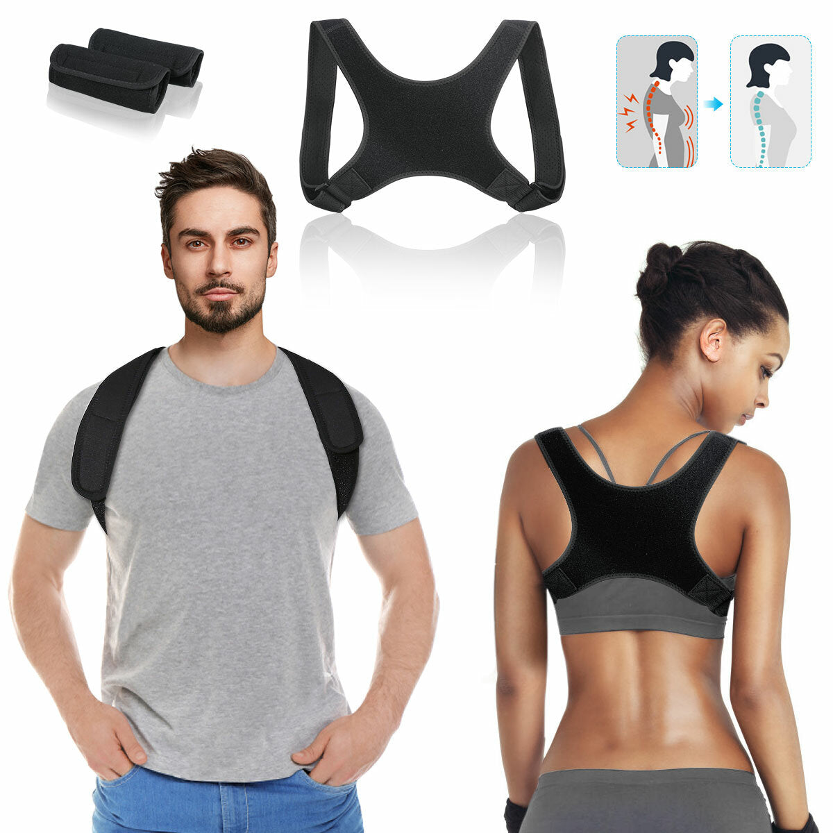 Adjustable Breathable Back Posture Correction Belt - Lumbar Support for Gym, Home Fitness, and Waist Correction