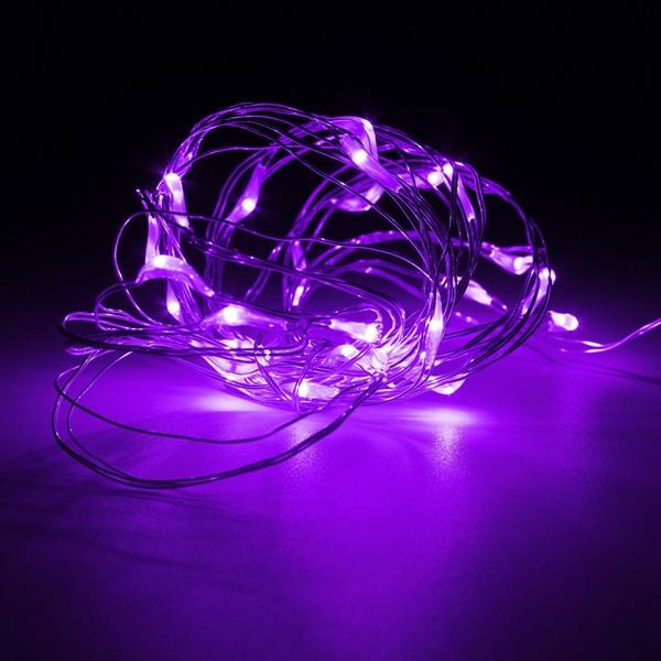 10M 100 LED Battery-Powered Waterproof Silver Wire Fairy String Lights for Christmas Party Decor