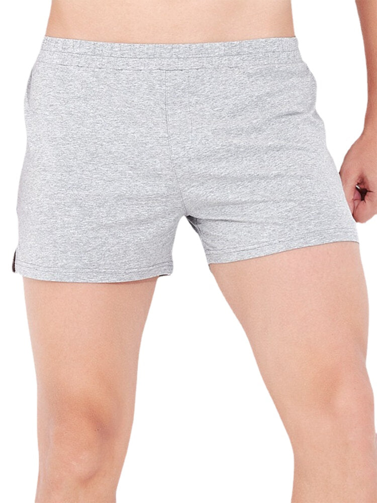 Herren Baumwolle Einfarbig Atmungsaktive Lockere Home Shorts Boxer