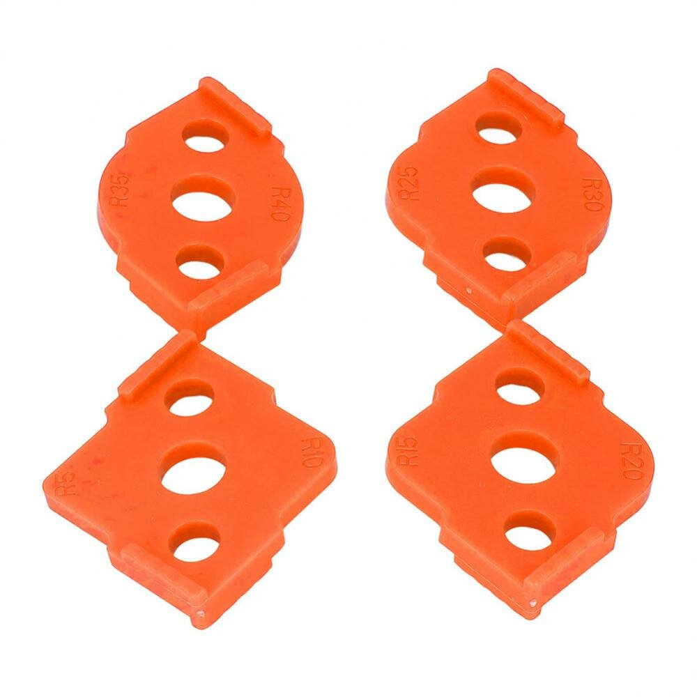 4pcs Woodworking Router Corner Templates Jig - High Hardness ABS R Angle Routing Curved Corner Milling Tool