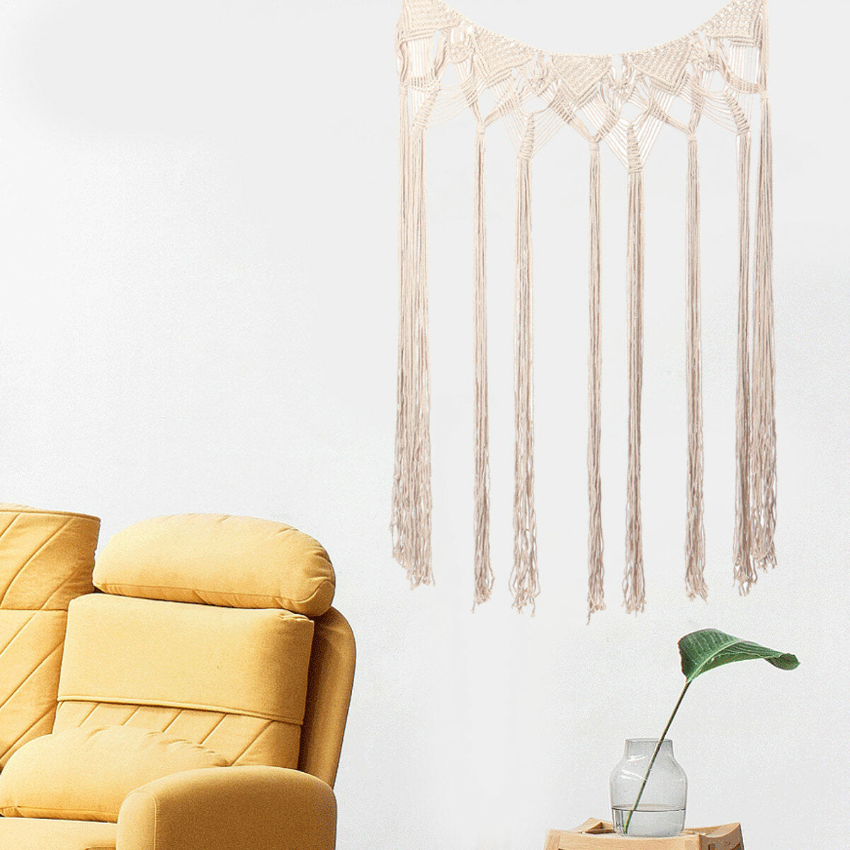 Bohemian Hand-Woven Macrame Wall Hanging Tapestry with Tassels - Perfect for Wedding and Home Decor