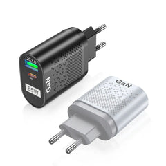 65 W GaN-Wandladegerät, 33 W USB-C PD PPS und USB-A QC3.0-Schnellladung für iPhone, iPad, Samsung, MacBook Air