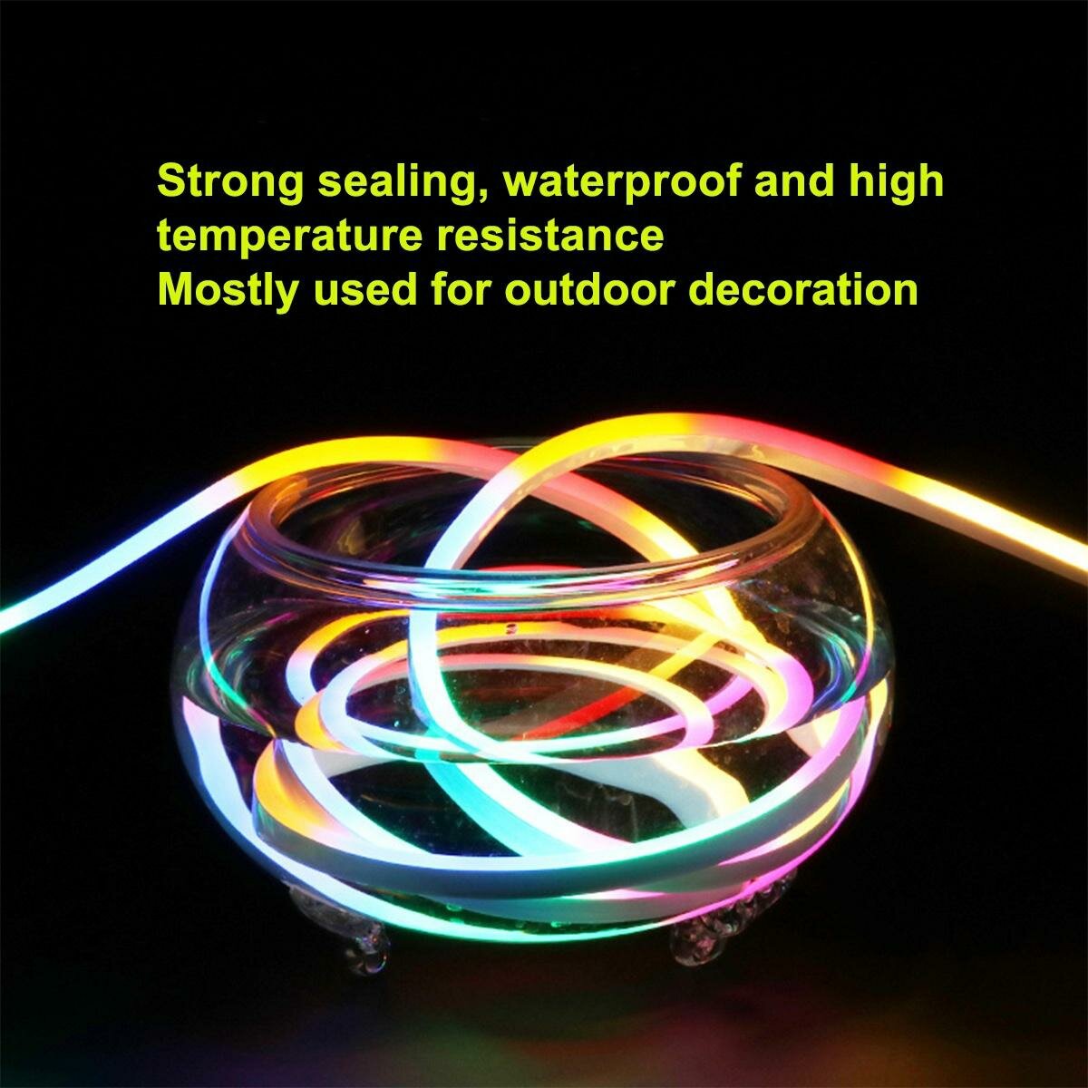 1M/5M/10M 220V 5050 RGB LED Strip, 60LED/M, Waterproof Neon Flex Lights with Plug