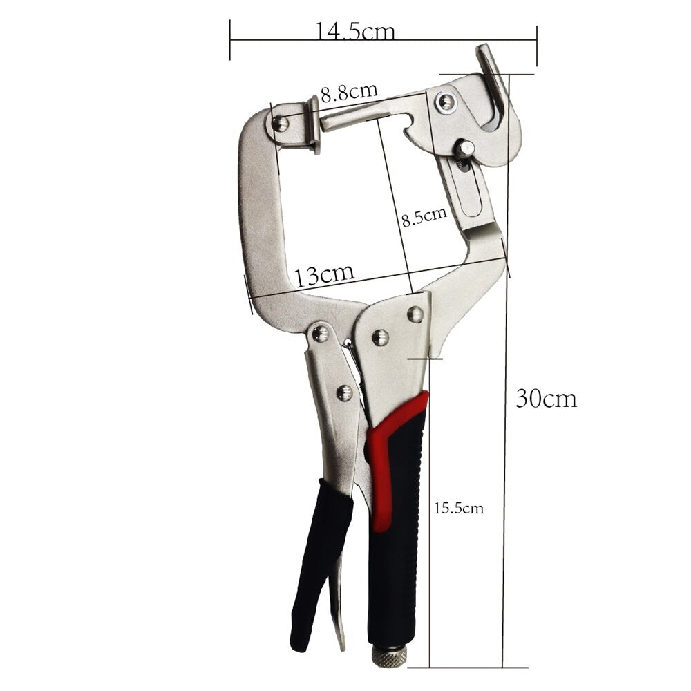 12" Dual-Purpose C-Clamp & Oblique Hole Clamp - Chrome Vanadium Steel for Woodworking & Metalworking