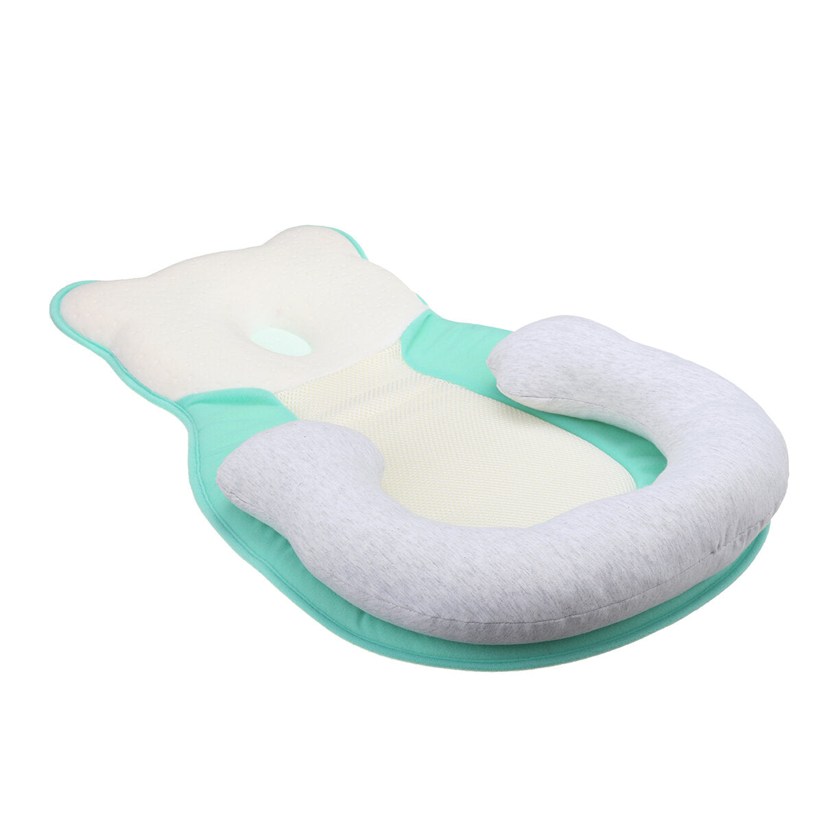 Breathable Newborn Baby Pillow Sleep Mat | Anti Flat Head | Crib Bed Neck Support