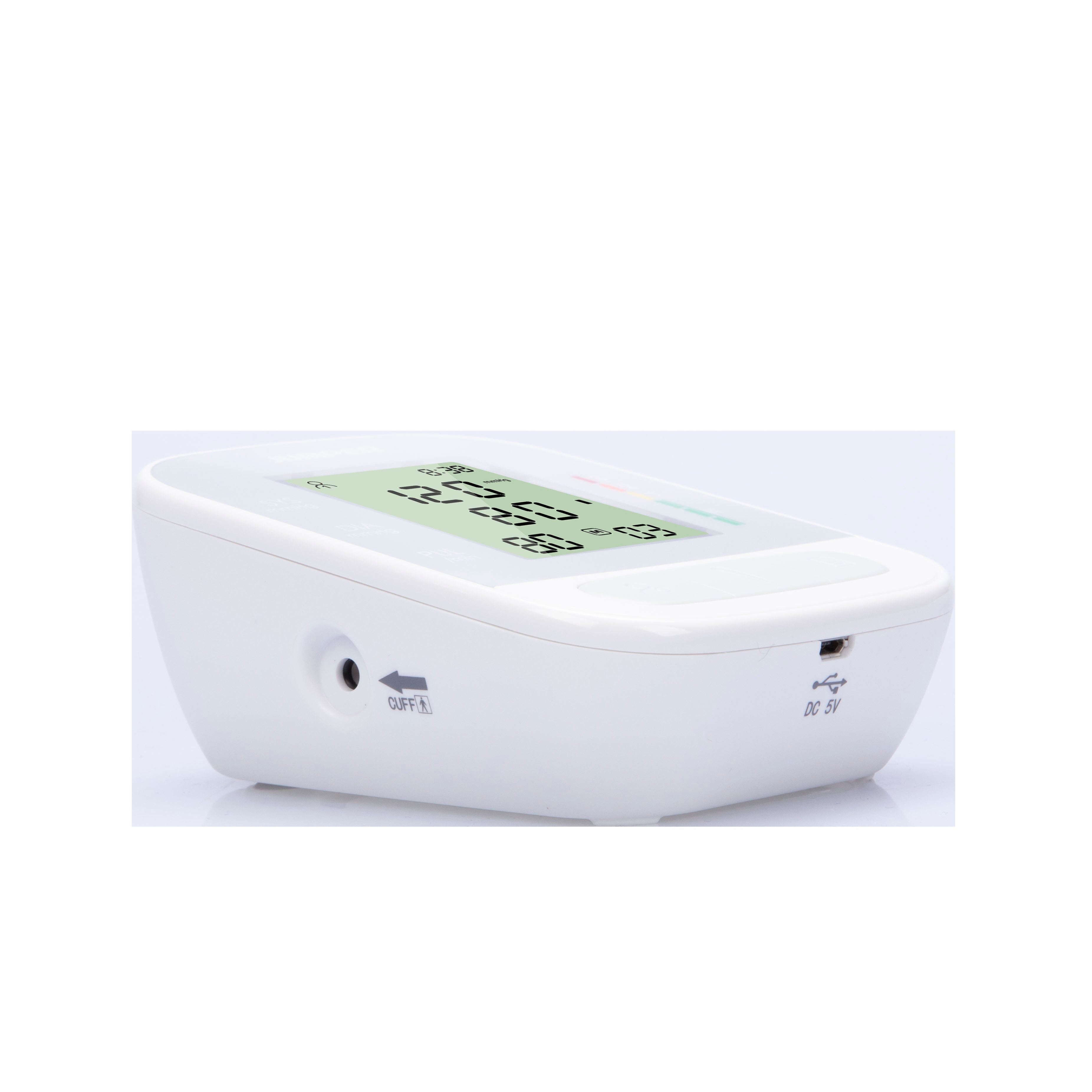 Portable Digital Blood Pressure Monitor with LCD Display, One-Touch Operation, and Dual Memory Storage