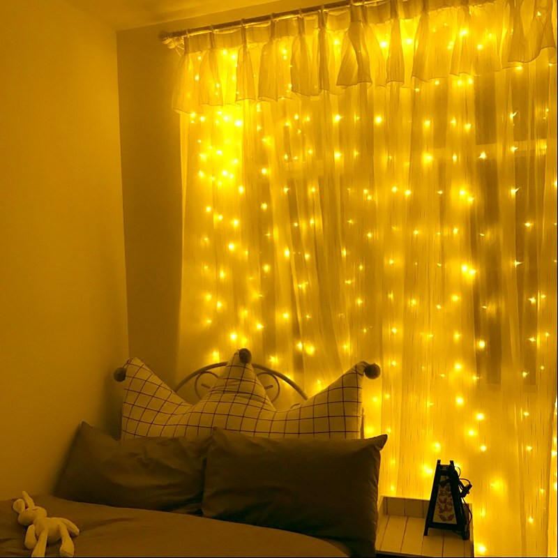 10M 100LED Window Curtain String Lights - White, Warm White, Colorful, Yellow, Blue - Holiday Christmas Decor