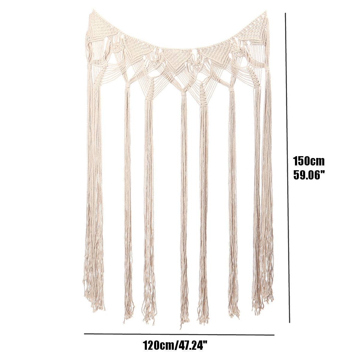 Bohemian Hand-Woven Macrame Wall Hanging Tapestry with Tassels - Perfect for Wedding and Home Decor