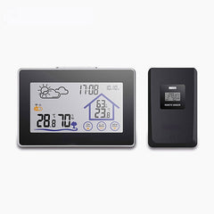 Wireless Touch Screen Weather Station with Thermometer, Hygrometer, Outdoor Forecast Sensor, and Clock