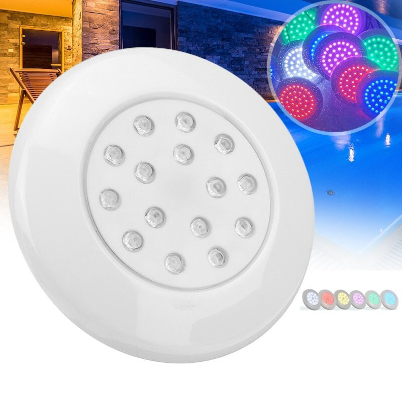 12V Waterproof RGB LED Underwater Pool Spa Light with 15 LEDs for Fountain Decor