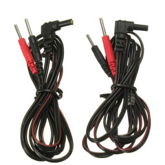 2pcs Standard Electrode Pad Lead Wires with Pin Connection for TENS/EMS Machines