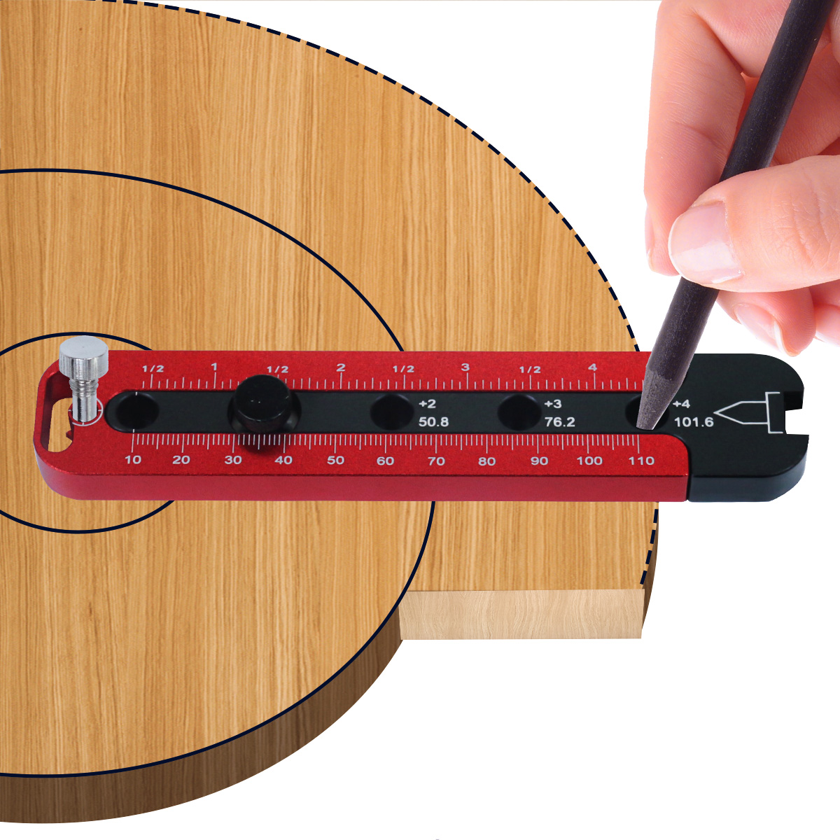Adjustable Woodworking Compass - Metric/Inch Circle Drawing Tool & Scriber