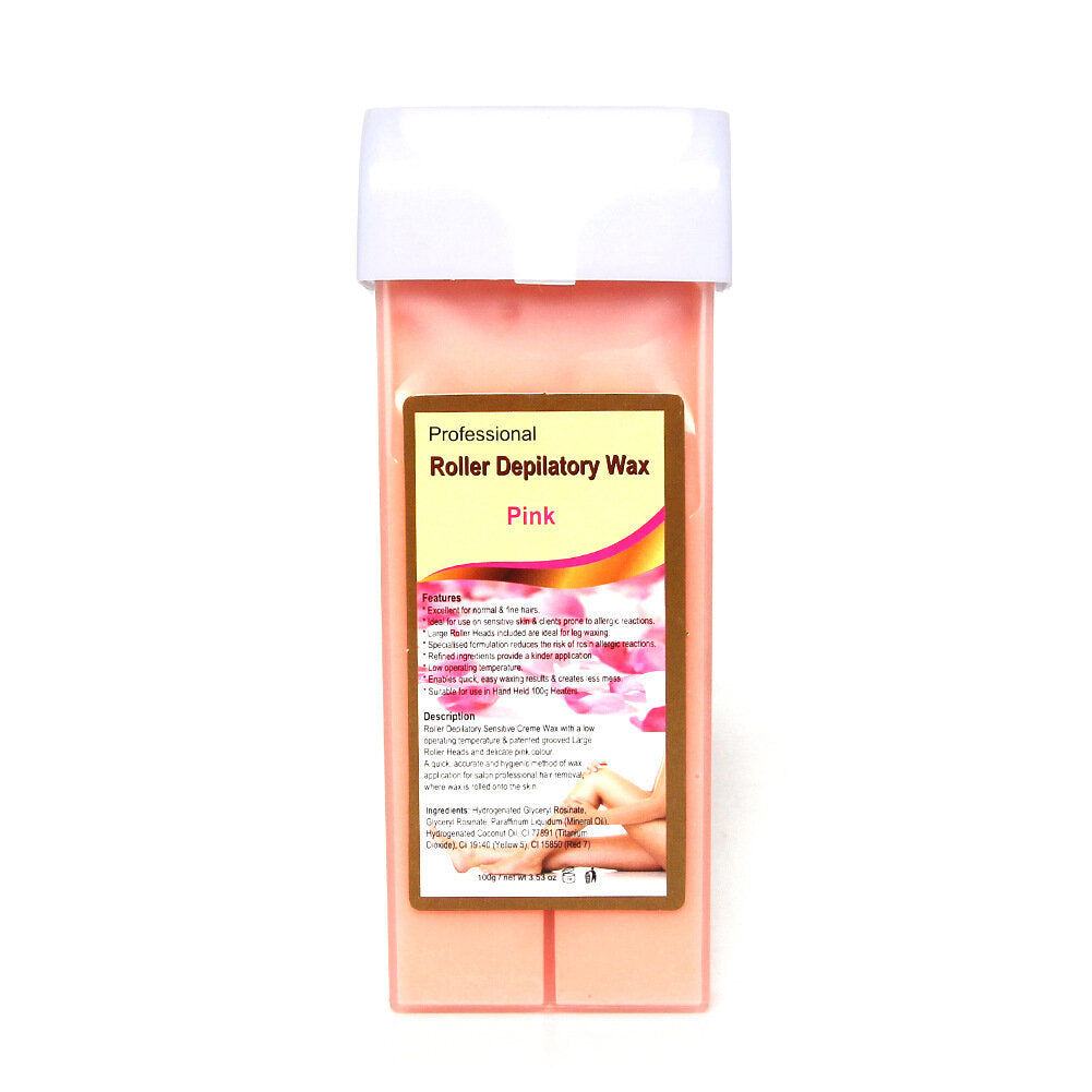 100g Depilatory Wax Cartridge - Hair Removal Cream with Beeswax, Strawberry, Rose, and Honey