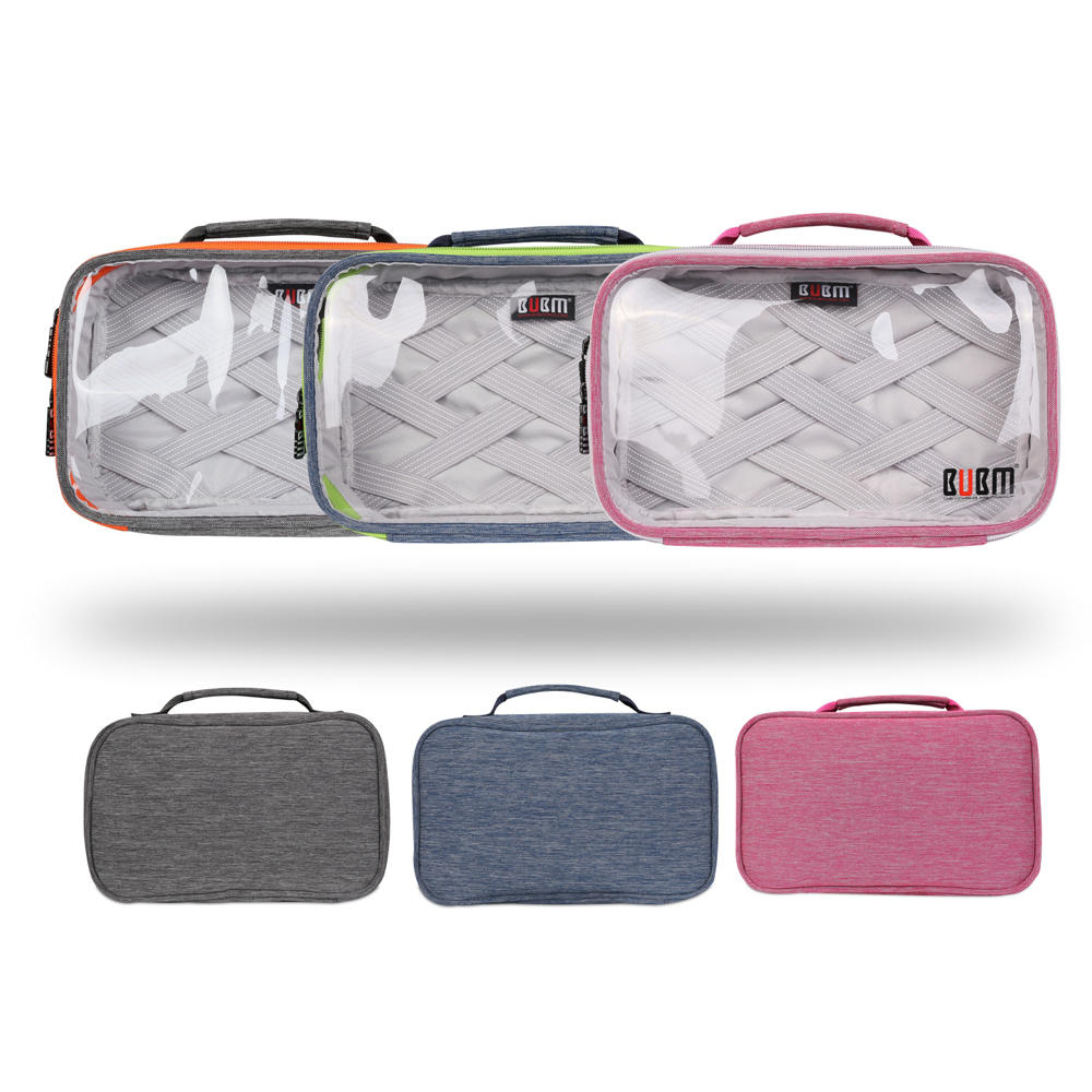 Portable Multi-functional Transparent Electronics Accessories & Cosmetic Organizer Bag