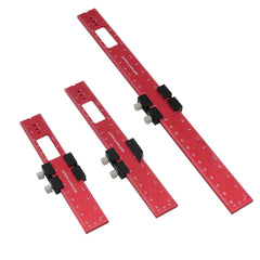 Precision Woodworking Ruler with T-Track Slide Stops - Inch & Metric