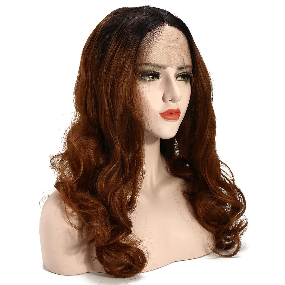 22" Gold Ombre Bob Lace Front Wig - Two Tone Wave, Pre-Plucked with Baby Hair