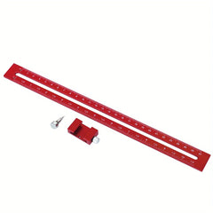 Adjustable 300mm Woodworking Ruler with Slide Stops - Metric & Inch Scale
