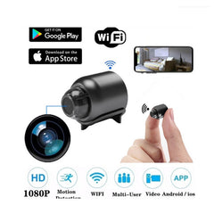 1080P Mini WiFi Camera: Wireless Surveillance, Night Vision, Motion Detection, 160 Degree View, Audio Recording