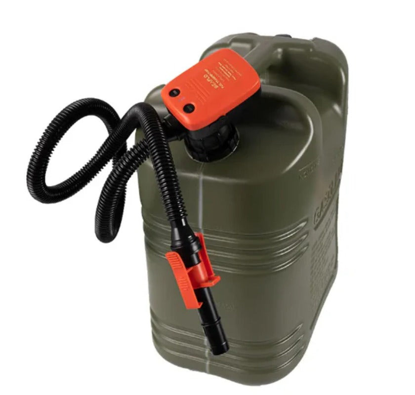 Portable 3V Fuel Transfer Pump, Auto-Stop, Battery Powered, 9.0LPM, 3 Adapters for Oil/Gas/Water