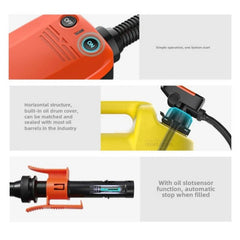 Portable 3V Fuel Transfer Pump, Auto-Stop, Battery Powered, 9.0LPM, 3 Adapters for Oil/Gas/Water