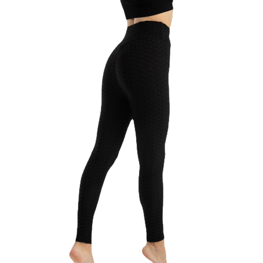 Women yoga pants honeycomb printed elasticity gym pants fitness