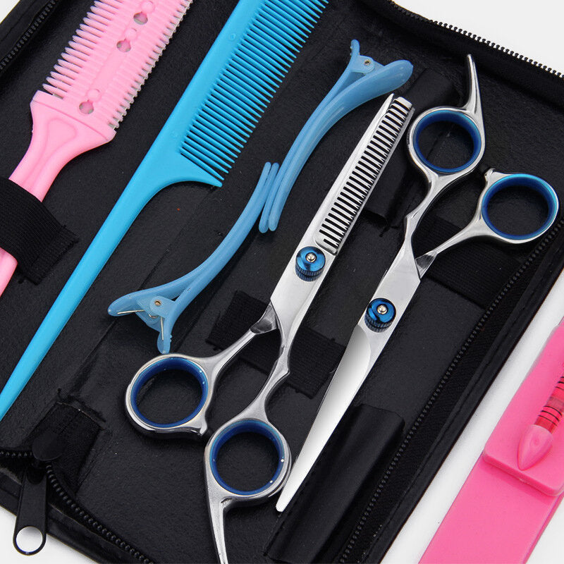 Professional Hair Cutting & Thinning Scissors Set - Sharp Blades, Fast Cutting, Easy to Use, Includes Comb & Hairclip