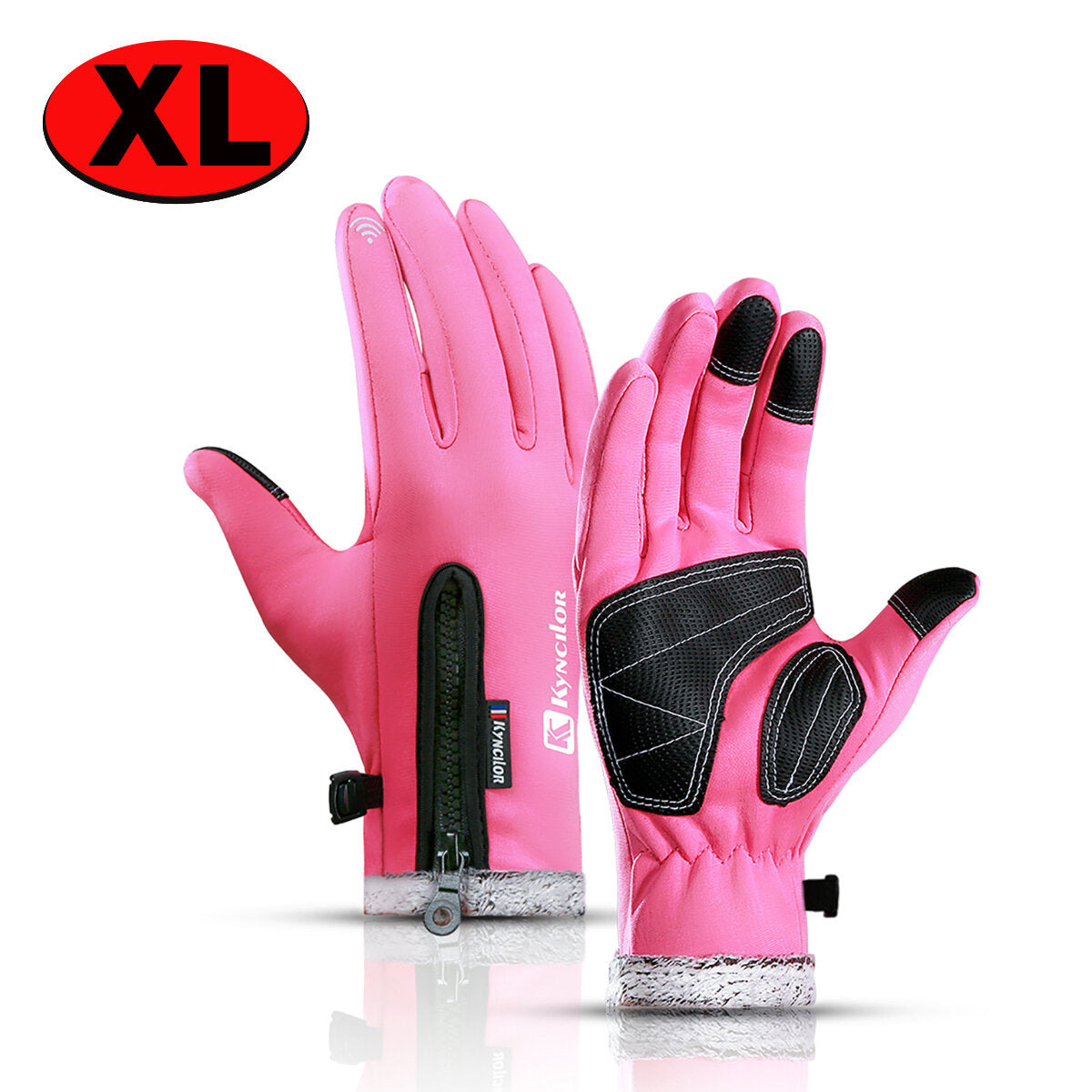 Winter Warm Fleece Windproof Non-slip Touch Screen Gloves for Skiing, Riding, and Motorcycling