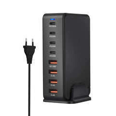 240 W 8-Port GaN USB PD-Ladegerät: 4 USB-A und 4 USB-C, Schnellladen für iPhone, Huawei, Samsung