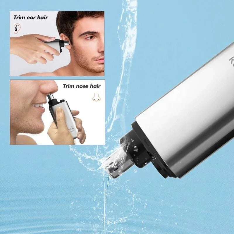 Electric Nose Hair Trimmer Shaver for Men & Women - Facial Hair Scissors & Cleaner