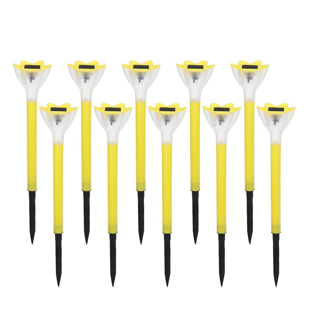 10pcs LED Solar Power Garden Path Lights - Outdoor Yard, Lawn, Patio Lamps