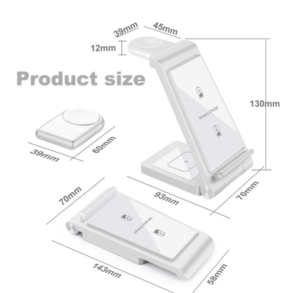 3-in-1 Wireless Charger Stand for Samsung S23 Ultra/S22/Note, Galaxy Watch, and Buds