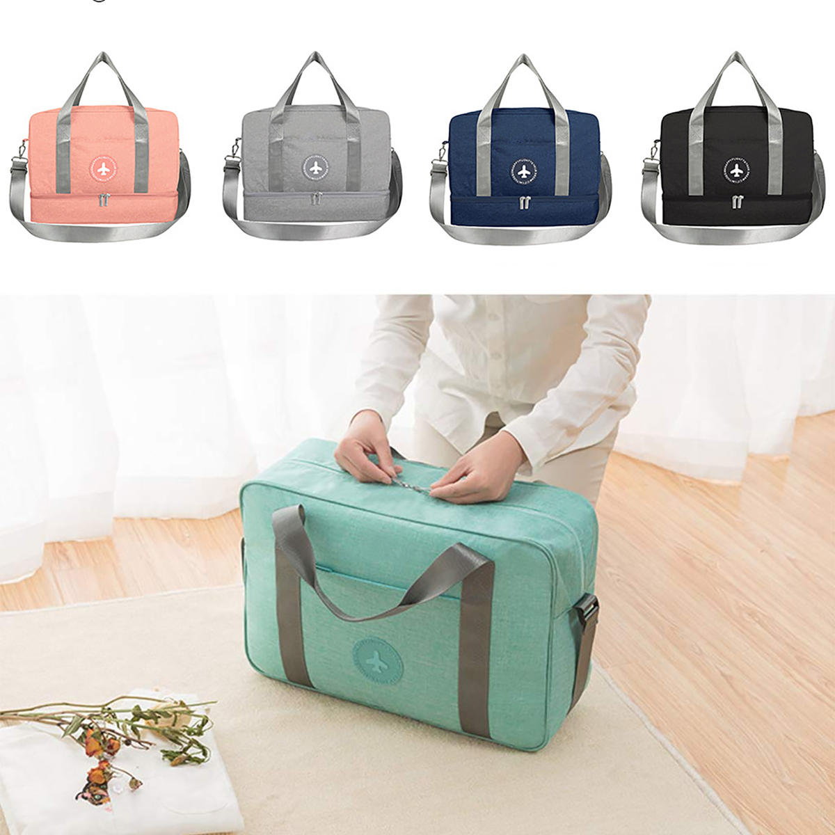 Dry-Wet Separation Shoes Bag for Fitness, Yoga, Outdoor Sports, and Travel Luggage Handbag