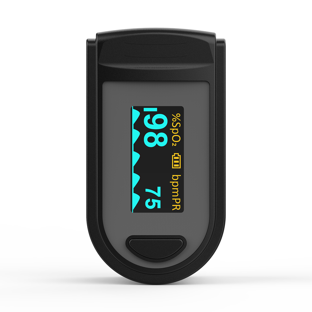 Fingerclip-Pulsoximeter mit mehreren Anzeigemodi, Helligkeitsanpassung und automatischer Abschaltung