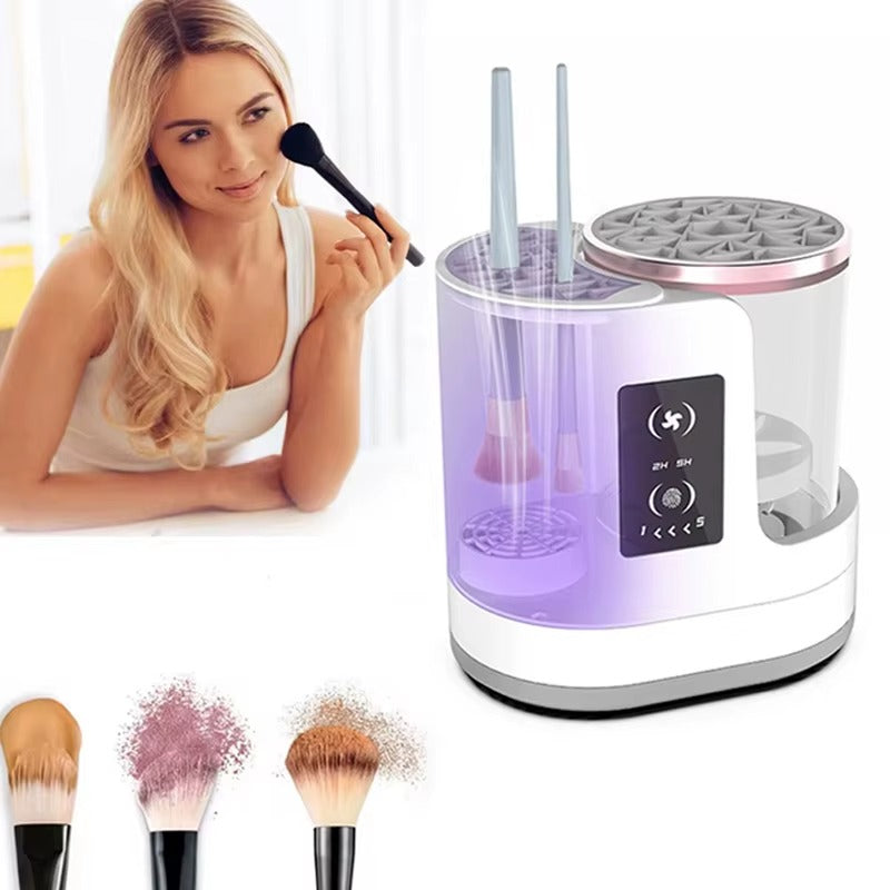 Electric Makeup Brush Cleaner, 3-in-1 Auto Clean & Dry, 5-Min Quick Clean System