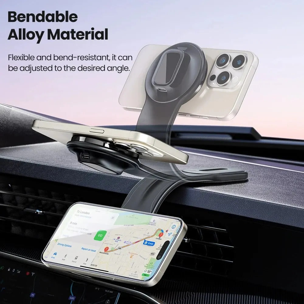 Magnetische Auto-Telefonhalterung und 15-W-Wireless-Ladegerät für iPhone 15-12, Samsung S23