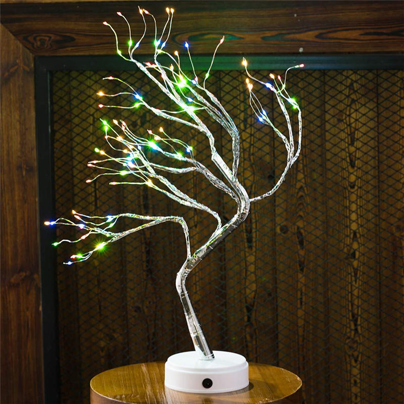 108 LED USB Copper Wire Firefly Tree Touch Control Night Lamp - Christmas String Light Holiday Decoration