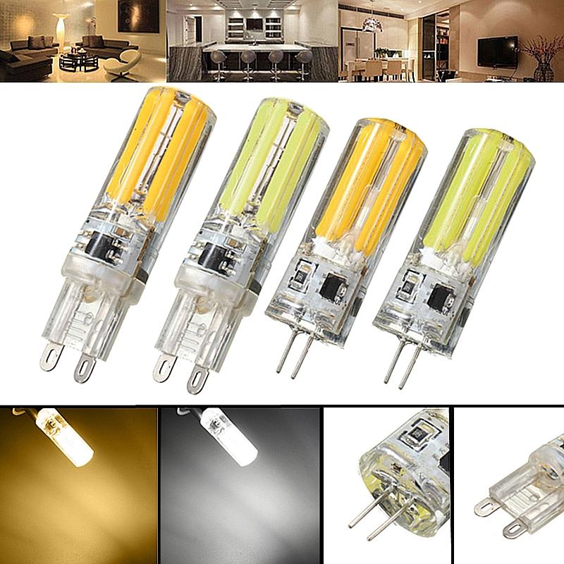 Dimmable G4 G9 5W LED COB Light Bulb - Silicone, Warm White/Pure White, Chandelier Lamp, AC220V