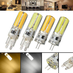 Dimmable G4 G9 5W LED COB Light Bulb - Silicone, Warm White/Pure White, Chandelier Lamp, AC220V