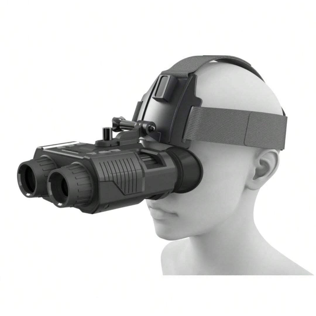 Head-Mounted Night Vision Goggles, 8X Zoom, Infrared, 984ft Range for Hunting & Surveillance