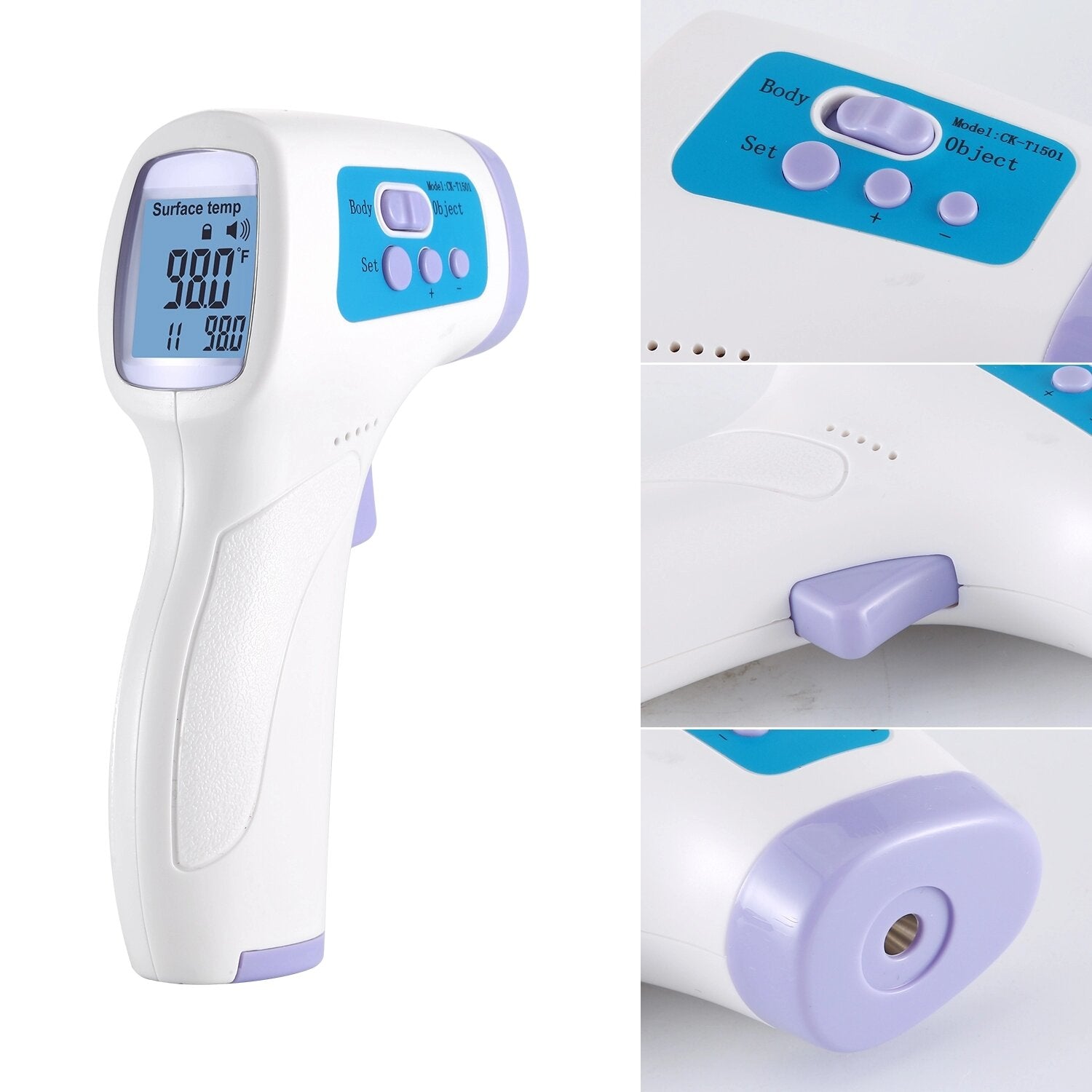 Non-Contact Infrared Forehead Thermometer - Digital LCD, C/F, Baby & Body Temperature Measurement Tool