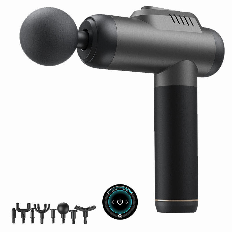 Deep Tissue Percussion Massage Gun - 6 Gear Adjustable, Type-C Rechargeable, Power Display, 8 Heads Included